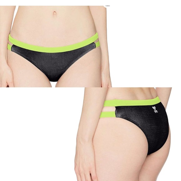 TYR Sandblast Cove Black/ Neon Green Bikini Bottom Women's Size S (4/6) - Picture 1 of 8
